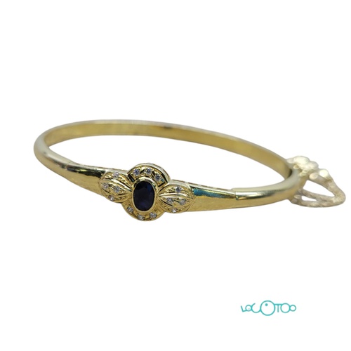 Pulsera rígida oro 18K con piedra 