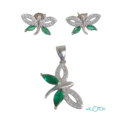 CONJUNTO PENDIENTES + COLGANTE DE PLATA 925