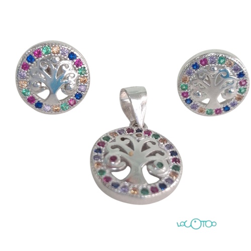 CONJUNTO COLGANTE + PENDIENTES PLATA 925m.