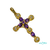 CRUCIFIJO ORO CON BRILLANTES  Y P.VIOLETA
