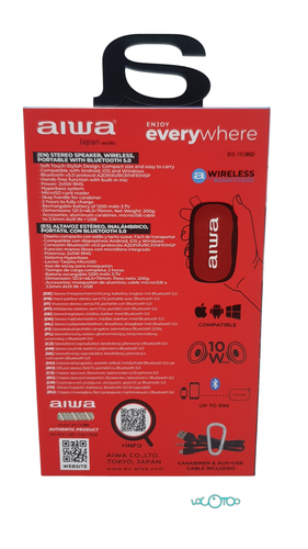 Altavoz Portátil AIWA BS-110RD USB Bluetoot