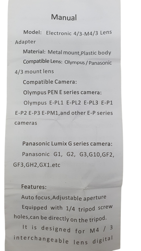 Varios Fotografía Digital K&F ADAPTADOR  OB