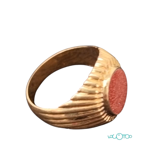 ANILLO SELLO ORO 18K CON PIEDRA