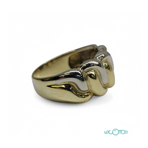 Anillo Oro 18K blanco y amarillo