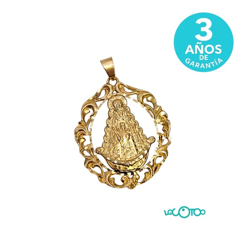 Colgante Oro 18Kt VIRGEN DEL ROCIO 6,4 Gram
