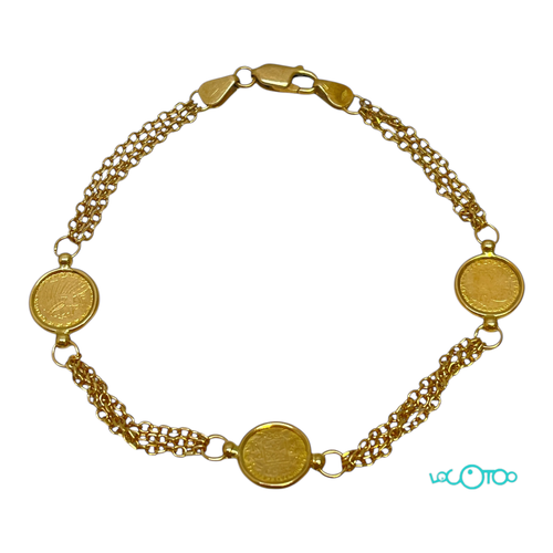 Pulsera Oro CON RÉPLICA MONEDAS 