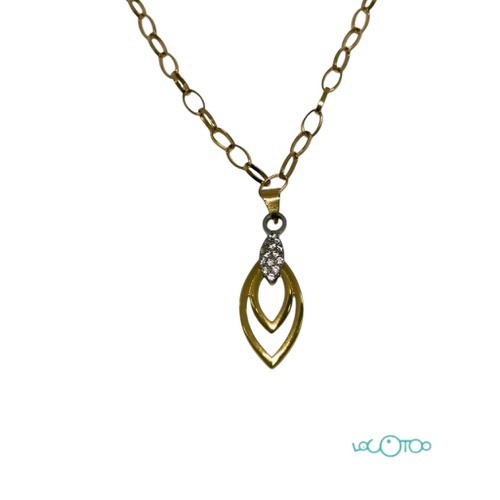 CADENA DE ORO 18K CON COLGANTE BICOLOR CON 
