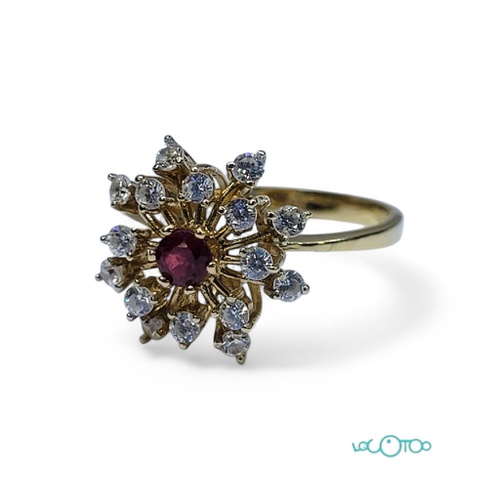 Anillo Oro 18K con circonitas 