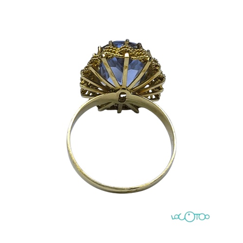Anillo Oro 18K con piedra azul