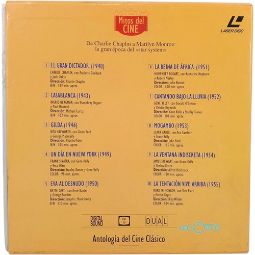 LASER DISC MITOS DEL CINE, ANTOLOGIA DEL CI