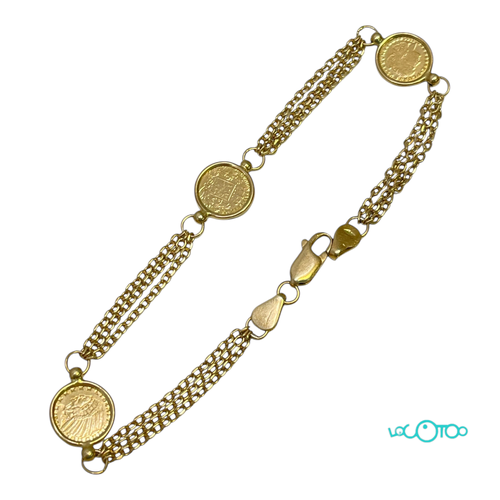 Pulsera Oro CON RÉPLICA MONEDAS 
