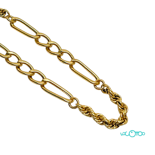 Pulsera Oro ESLABÓN Y CORDÓN 