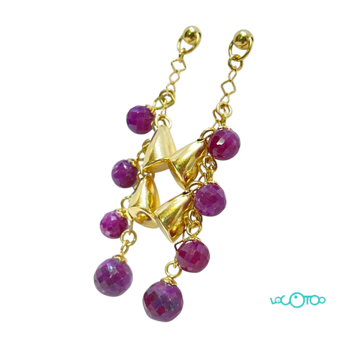Pendientes Oro CON PIEDRA VIOLETA