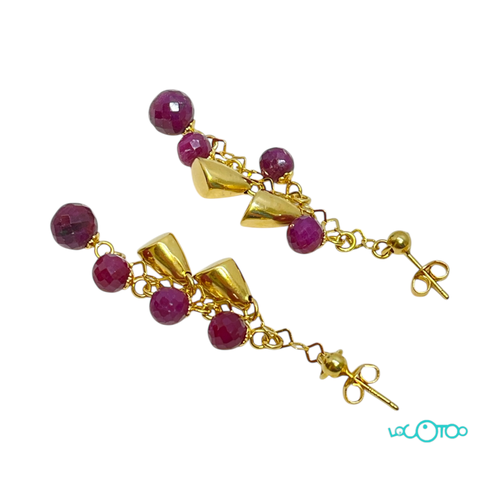 Pendientes Oro CON PIEDRA VIOLETA