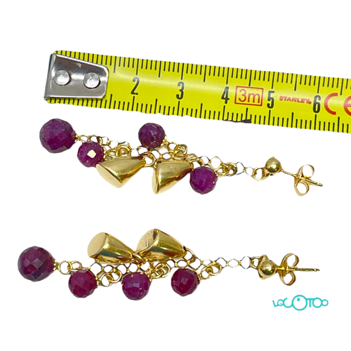 Pendientes Oro CON PIEDRA VIOLETA
