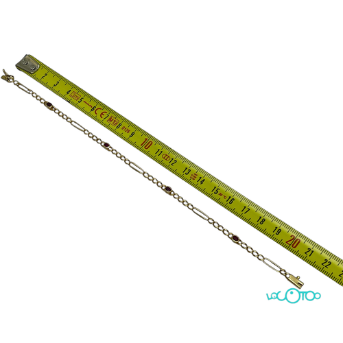 Pulsera Oro CON PIEDRAS FUCSIA
