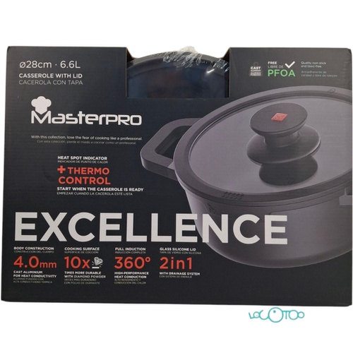 CACEROLA CON TAPA MASTERPRO EXCELLENCE 28 c