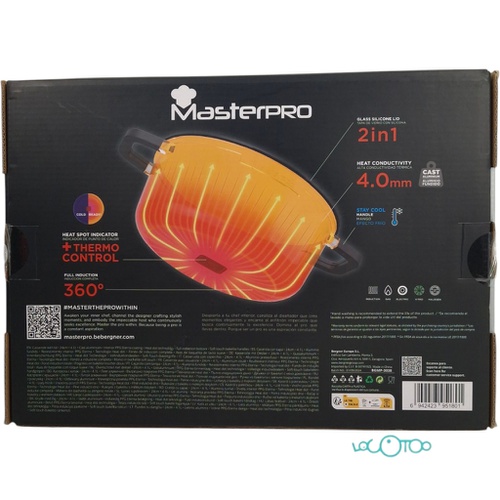 CACEROLA CON TAPA MASTERPRO 24CM 4.1L