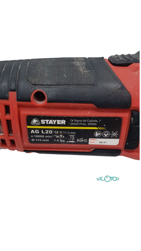 Amoladora Batería STAYER AG L20 18 V 2.0Ah 