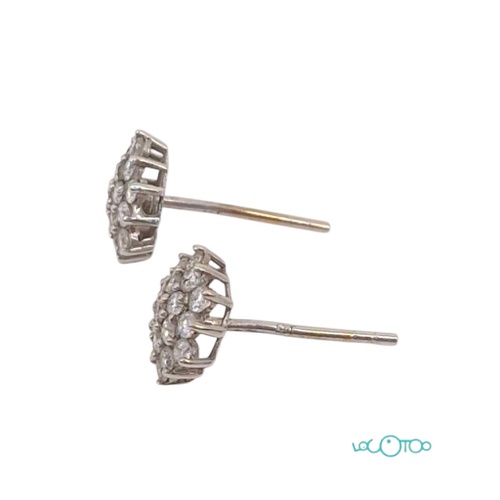 PENDIENTES DE ORO BLANCO 18K CON DIAMANTES