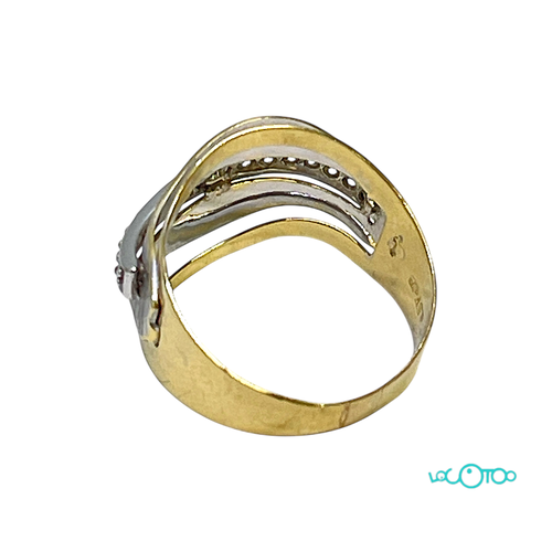 Anillo Oro BLANCO Y AMARILLO CON PIEDRAS BL