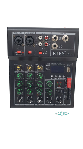 Mesa De Sonido BTES A-4 USB 4 Canales 2 Sal