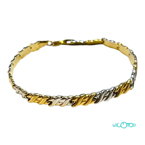 Pulsera Oro 18Kt 2 tonos 18cm