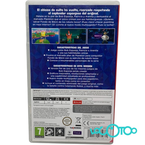 Videojuego NINTENDO SWITCH BOB SPONJA BATTL
