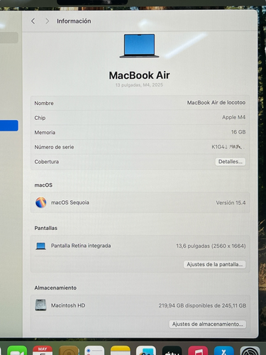 Portátil APPLE MacBook Air (13 pulgadas, M4
