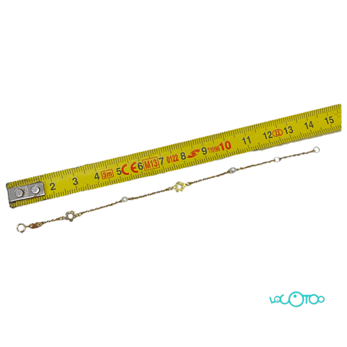Pulsera Oro 18Kt con Perlas y Flores