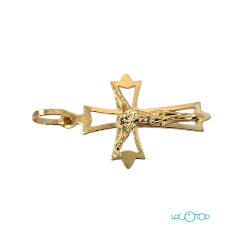CRUZ DE ORO DE 18K CON JESUCRISTO EN ELLA