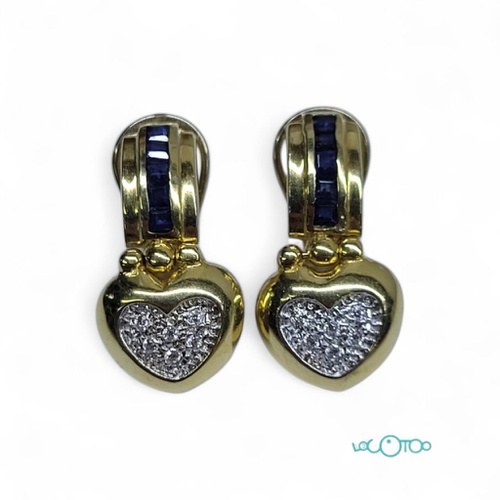 Pendientes Oro 18K corazon 
