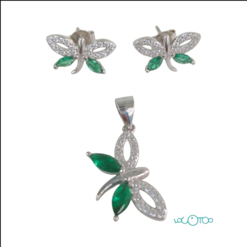 CONJUNTO PENDIENTES + COLGANTE DE PLATA 925