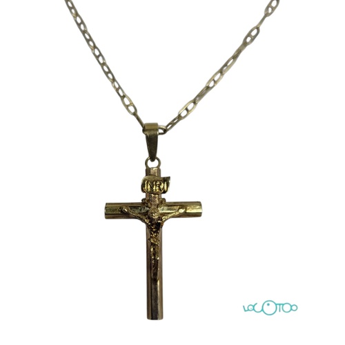 Cadena de oro con crucifijo 