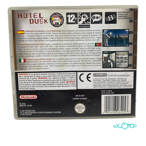 Videojuego NINTENDO DS HOTEL DUSK ROOM 215