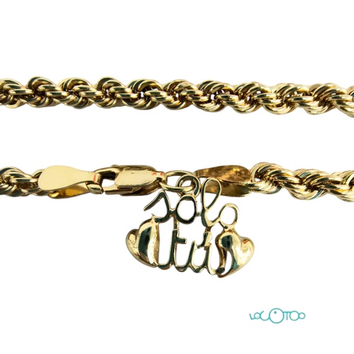 PULSERA CORDON ORO 18K CON COLANTE "SOLO TU