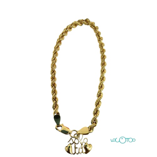 PULSERA CORDON ORO 18K CON COLANTE "SOLO TU