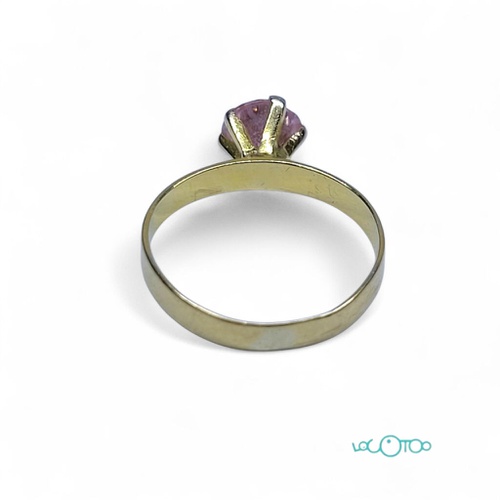 Anillo Oro 18K con piedra rosa