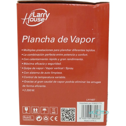 PLANCHA DE VAPOR LH1487 LARRY HOUSE