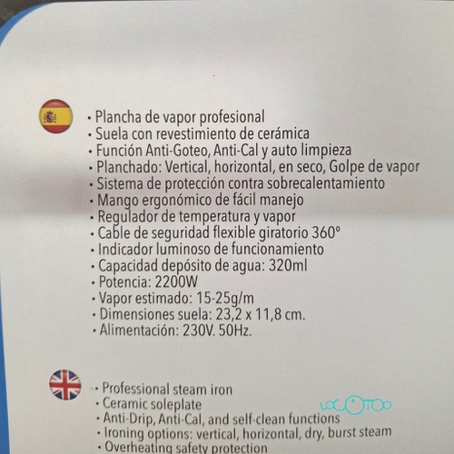 PLANCHA A VAPOR SYTECH SYPV21A