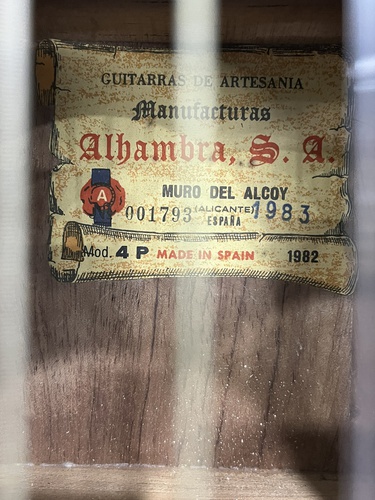 Guitarra Clásica ALHAMBRA 4P 