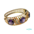 Pulsera Oro 14Kt CON 3 PIEDRAS VIOLETAS