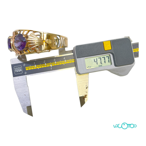 Pulsera Oro 14Kt CON 3 PIEDRAS VIOLETAS