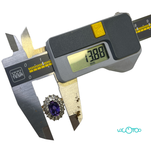 Anillo Oro CON PIEDRAS BLANCAS Y MORADA