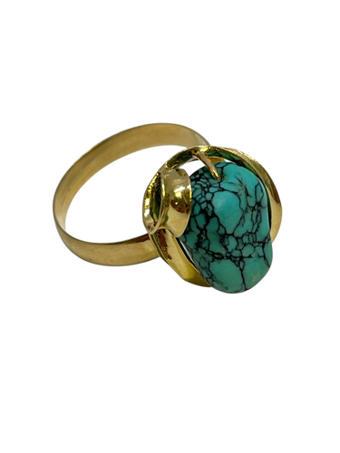 ANILLO DE ORO CON PIEDRA TURQUESA