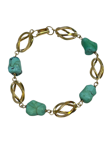 PULSERA ORO 18K CON PIEDRA TURQUESA 