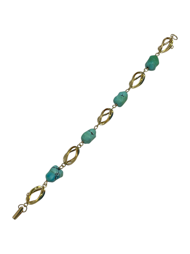 PULSERA ORO 18K CON PIEDRA TURQUESA 