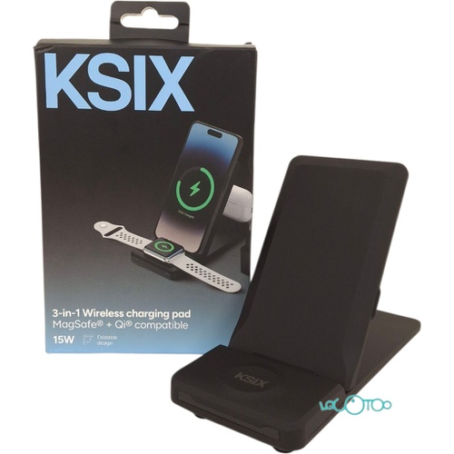 CARGADOR INALAMBRICO KSIX 3 EN 1 15W