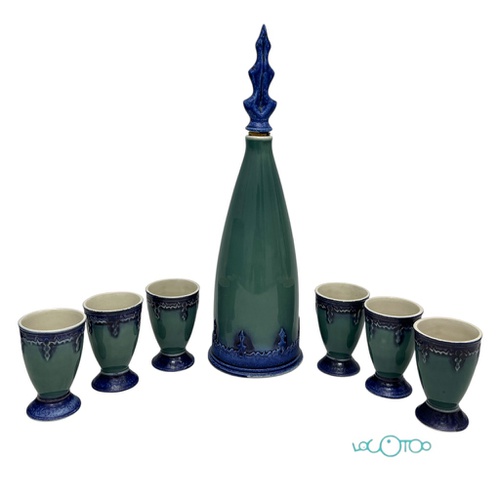 CERAMICA GALOS BOTELLA Y 6 CHUPITOS