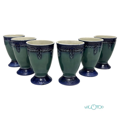 CERAMICA GALOS BOTELLA Y 6 CHUPITOS